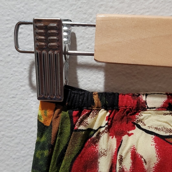 SERENDIPITY FLORAL MINI SKIRT BLACK TROPICAL PRINT BUTTON DOWN RAYON DRESS XL - Picture 5 of 10